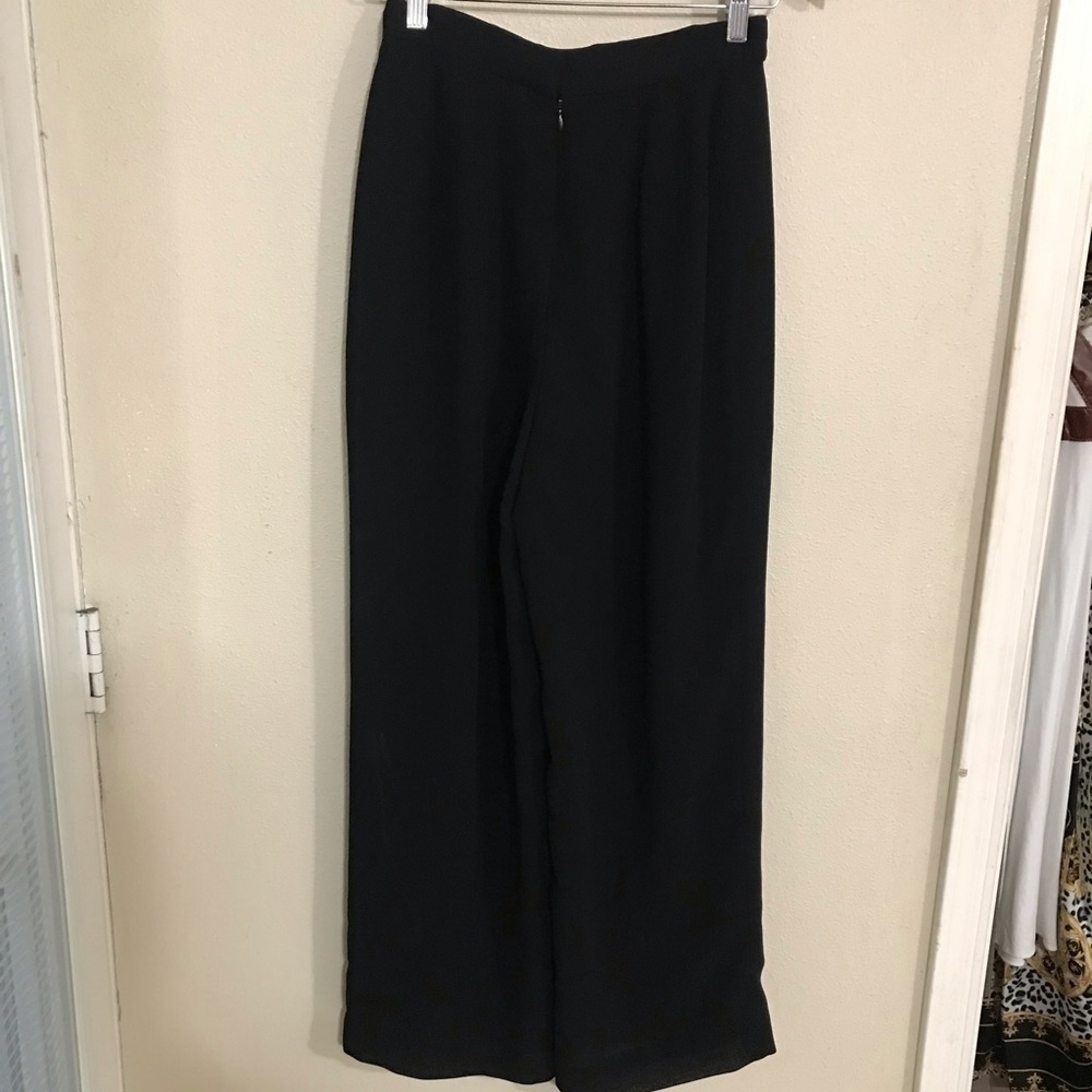 Ann Taylor backs zip/button size 4 wide leg pleated black pants high waist - Picture 4 of 4